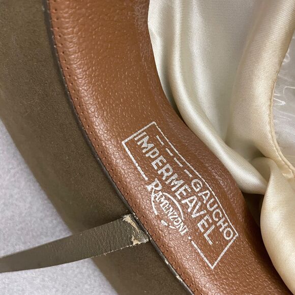 Vtg Ramenzoni Brazilian Rio Grande do Sul Hat Men Green Military Pin Pinched 57 - Picture 11 of 15